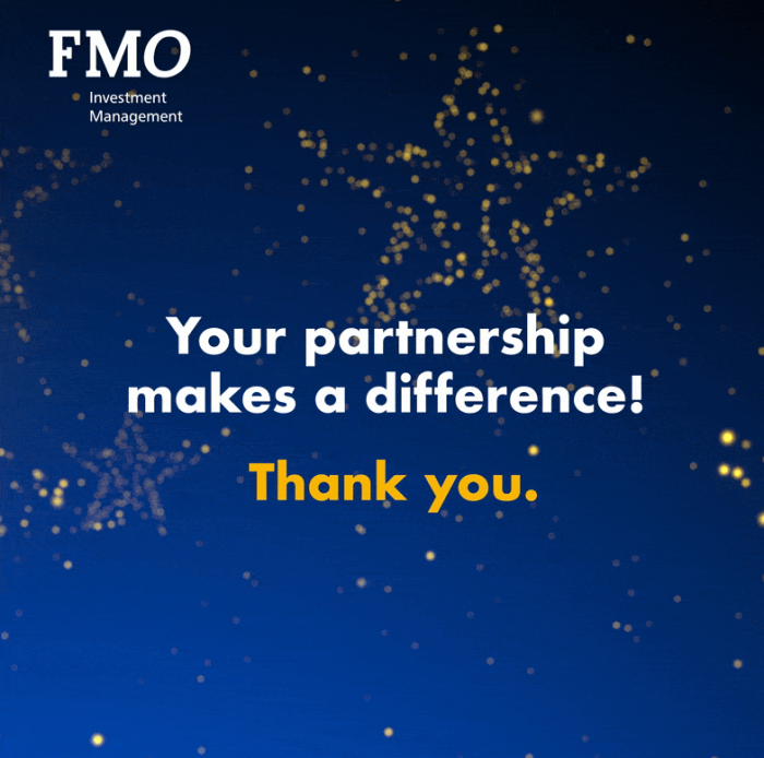 Starry photo with text 'Your partnership makes a difference! Thank you